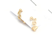 Jewellery - Earrings 1 pair 18K 0,9g, Bismarck with hearts  - View 1