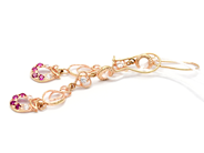Jewellery - Earrings 18K 3,1g skew with stones - View 1