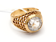 Jewellery - Ring 18K 4,4g skew with stone - View 1