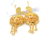 Jewellery, Earrings one pair 21K 6,8g somewhat skew, in auction: Pawn – Tuesday 27 September 2016