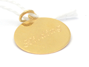 Lot, Pendant 18K 0,9g with engraving, in auction: Pawn – Tuesday 27 September 2016