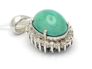 Jewellery, Pendant white gold 18K 5,6g with stone and diamonds 24xca0,01ct, in auction: Pawn – Tuesday 27 September 2016