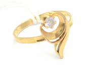 Jewellery, Ring 18K 2,1g Ø18½ with stone, skew, in auction: Pawn – Tuesday 27 September 2016