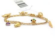 Jewellery, Bracelet X-bracelet 18K 15,1g 20cm with seven charms, in auction: Pawn – Tuesday 27 September 2016