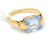Jewellery, Ring 18K 3,6g Ø15¾ with stone, skew, in auction: Pawn – Tuesday 27 September 2016