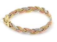 Jewellery, Bracelet three-coloured 14K 15,3g 18cm , in auction: Pawn – Tuesday 27 September 2016