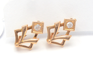 Jewellery, Earrings one pair 14K 2,9g with stones, in auction: Pawn – Tuesday 27 September 2016