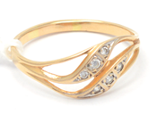 Jewellery, Ring 14K 2,1g Ø19¾ with stones, in auction: Pawn – Tuesday 27 September 2016