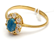 Jewellery, Ring 21K 1,9g Ø17½ with stone, skew, in auction: Pawn – Tuesday 27 September 2016