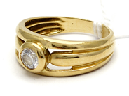Jewellery, Ring 14K 4,0g Ø17 ½ with stone, in auction: Pawn – Tuesday 27 September 2016