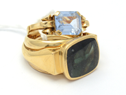 Lot, Lot of gold 18K 21,7g with stones, skew and engraved, in auction: Pawn – Tuesday 27 September 2016