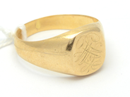 Lot, Ring 18K 12,7g, engraved, in auction: Pawn – Tuesday 27 September 2016