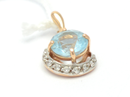 Jewellery, Pendant double-dyed 14K 1,9g with stones, in auction: Pawn – Tuesday 27 September 2016
