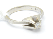 Jewellery, Ring white gold 18K 3,7g Ø17 with diamond 1xca0,13ct, in auction: Pawn – Tuesday 27 September 2016
