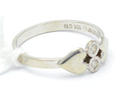 Jewellery, Ring white gold 18K 1,9g Ø16 with diamonds 2xca0,01ct, in auction: Pawn – Tuesday 27 September 2016