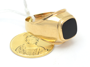 Lot, Lot of gold 18K 8,8g with stone, skew and ragged, in auction: Pawn – Tuesday 27 September 2016