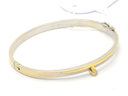 Lot, Bangle 18K 9,8g Ø6cm with diamond 1xca0,05ct stiff and openable, worn, in auction: Pawn – Tuesday 27 September 2016