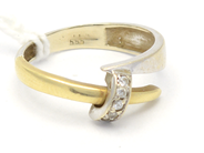 Lot - Ring double-dyed 14K 2,8g Ø18 with stones, worn - View 1