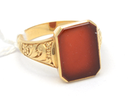 Jewellery, Ring 18K 6,1g Ø21 with stone, in auction: Pawn – Tuesday 27 September 2016