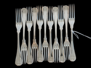 Silverware, Forks 11 items model Old- French MEMA 180mm Silver S830 400,6g, in auction: Pawn – Tuesday 27 September 2016
