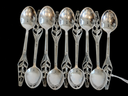 Silverware, Coffee spoons 9 items CESON 105mm Silver S830 90g, in soft case with stains, in auction: Pawn – Tuesday 27 September 2016