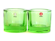 Glass, Ljuslyktor 2 items Iittala model Kivi, äppelgrön, in auction: Pawn – Tuesday 27 September 2016