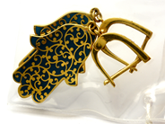 Lot, Earrings 21K 6,5g one pair with enamel and white stones, in auction: Pawn – Tuesday 27 September 2016