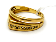Lot - Ring 21K 5,6g skew with stones - View 1