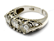 Jewellery, Ring S925 5,5g Ø17 with stones, in auction: Pawn – Tuesday 27 September 2016