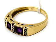 Jewellery - Ring 18K 3,3g Ø17¼ with stones and diamonds 9xca0,005ct - View 1
