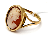 Jewellery, Ring 18K 2,4g Ø17 with Cameo, in auction: Pawn – Tuesday 27 September 2016
