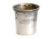 Lot, Beaker S830 28,2g height: 4,5cm engraved, in auction: Pawn – Tuesday 27 September 2016