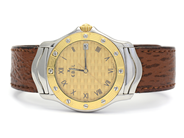Watches, Men´s wristwatch Ebel Dress Wave steel quartz date leather strap, ref no.:6187942 snr: 99901215, in auction: Pawn – Tuesday 27 September 2016