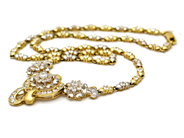 Jewellery, Necklace 18K 45,5cm 27,2g double-dyed with white stones, in auction: Pawn – Tuesday 27 September 2016