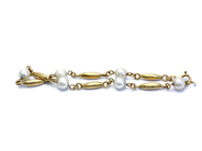 Jewellery, Bracelet 18K 6g with pearls Ø6-6,3mm 19,5cm , in auction: Pawn – Tuesday 27 September 2016