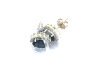 Lot, Earrings one pair 14K 2,4g with stones and diamonds 28xca0,005ct a stopper not gold , in auction: Pawn – Tuesday 27 September 2016