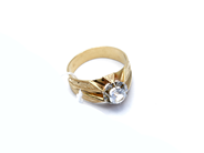 Jewellery, Ring 18K 6,9g Ø19¾, with stone, in auction: Pawn – Tuesday 27 September 2016