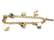 Jewellery, Bracelet Bismarck with charms 18K 18,5g 19,5cm , in auction: Pawn – Tuesday 27 September 2016