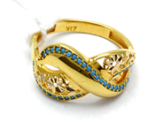 Jewellery, Ring 21K 3,8g Ø18¼ with stones , in auction: Pawn – Tuesday 27 September 2016