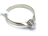 Jewellery, Ring white gold 18K 2,2g Ø17½ with diamond 1xca0,12ct, in auction: Pawn – Tuesday 27 September 2016