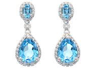 Jewellery - EARRINGS, 18K white gold with 4 blue topazes 5,08 ctw 74 brilliant cut diamonds 0,46 ctw TW(G)/VS - View 1