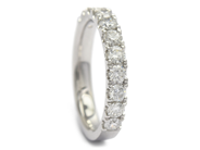 Jewellery - ETERNITY RING, 18K white gold with 11 brilliant cut diamonds 1,00 ctw TW(G)/VS - View 1