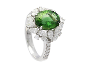 Jewellery - RING, 18K white gold with chrome green tourmaline 2,83 ct - View 1