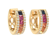 Jewellery - EARRINGS, 18K gold with 14 sapphires 0,87 ctw - View 1