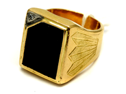 Jewellery - Signet ring 18K 51,2g Ø21¾, with stone and diamond approx:0,04ct - View 1