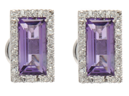 Jewellery - EARRINGS, 18K white gold with 2 amethysts 0,99 ctw - View 1