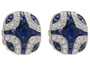 Jewellery - EARRINGS, 18K white gold with 34 blue sapphires 2,88 ctw - View 1