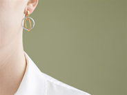 Jewellery - EARRINGS, 18K gold/white gold 23 mm - View 2