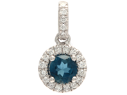 Jewellery - PENDANT, 18K white gold with blue topaz 0,32 ctw - View 1