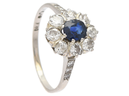 Jewellery, CLUSTER RING, platinum, in auction: NewYear – Saturday 29 December 2018